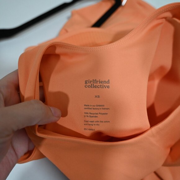 Girlfriend Collective Size XS Orange Leggings and Sports Bra Set NWT - Picture 7 of 9